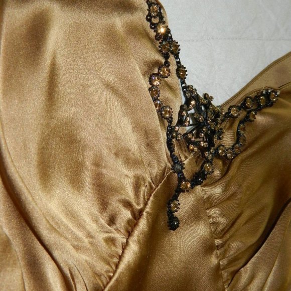 Ticci Tonetto Toast Silk Cami W/Jewel Detail MED - Picture 7 of 10